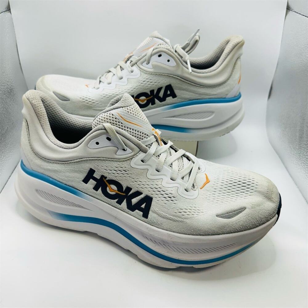 HOKA One One Bondi 9 Galactic Grey Sneakers 1162011-GCTC | Mens Size 10 D | EUC